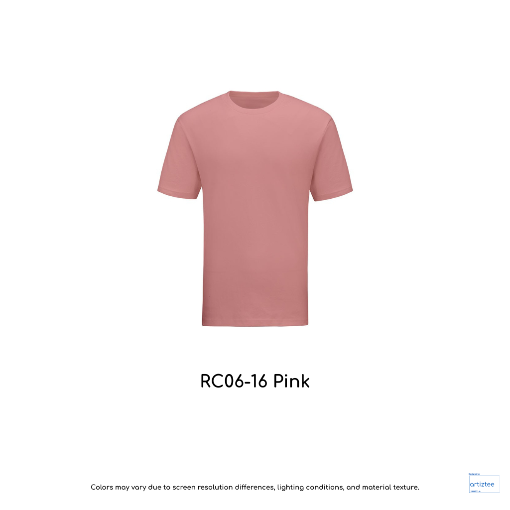 T-Shirt - Superb Cotton RC06-16 Pink | Unisex 220gsm | Artiztee