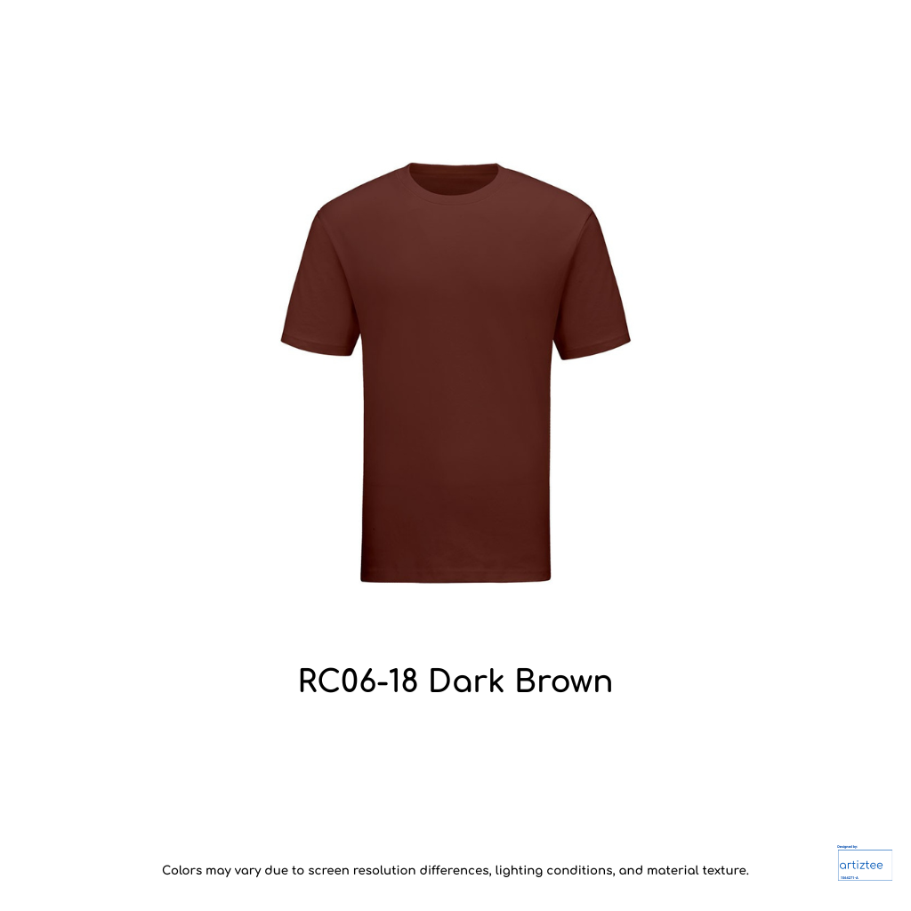 T-Shirt - Superb Cotton RC06-18 Dark Brown | Unisex 220gsm | Artiztee