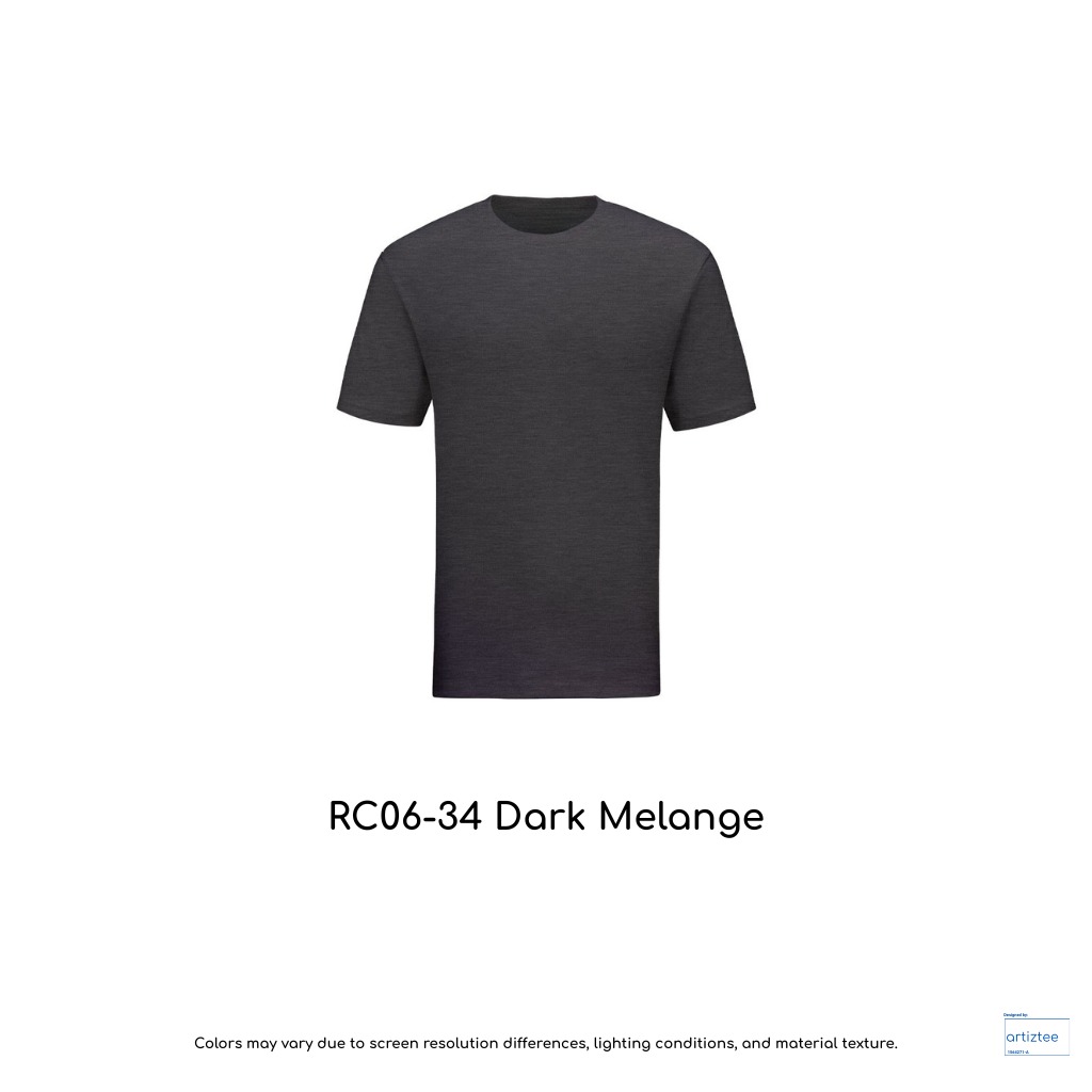 T-Shirt - Superb Cotton RC06-34 Dark Melange | Unisex 220gsm | Artiztee