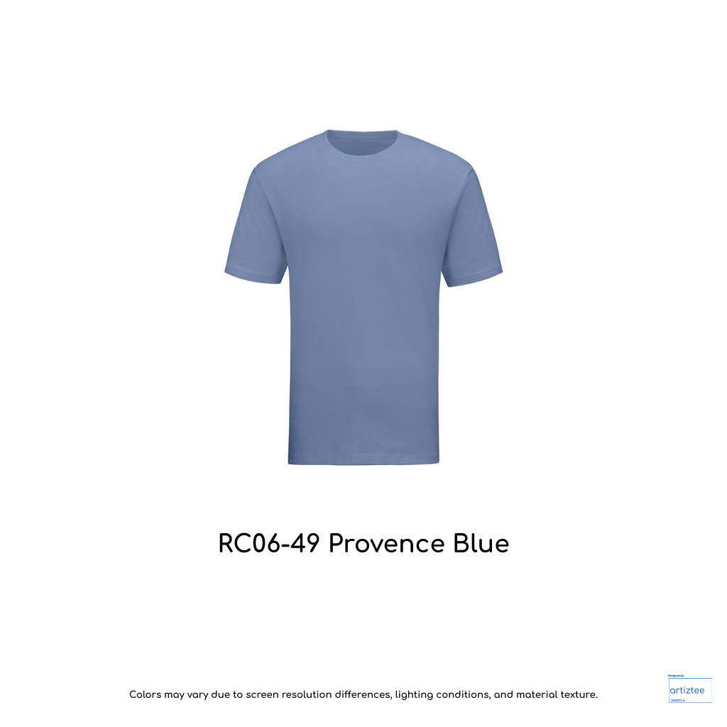 T-Shirt - Superb Cotton RC06-49 Provence Blue | Unisex 220gsm | Artiztee