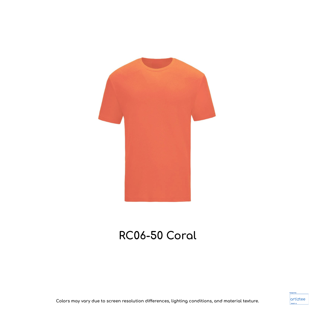 T-Shirt - Superb Cotton RC06-50 Coral | Unisex 220gsm | Artiztee
