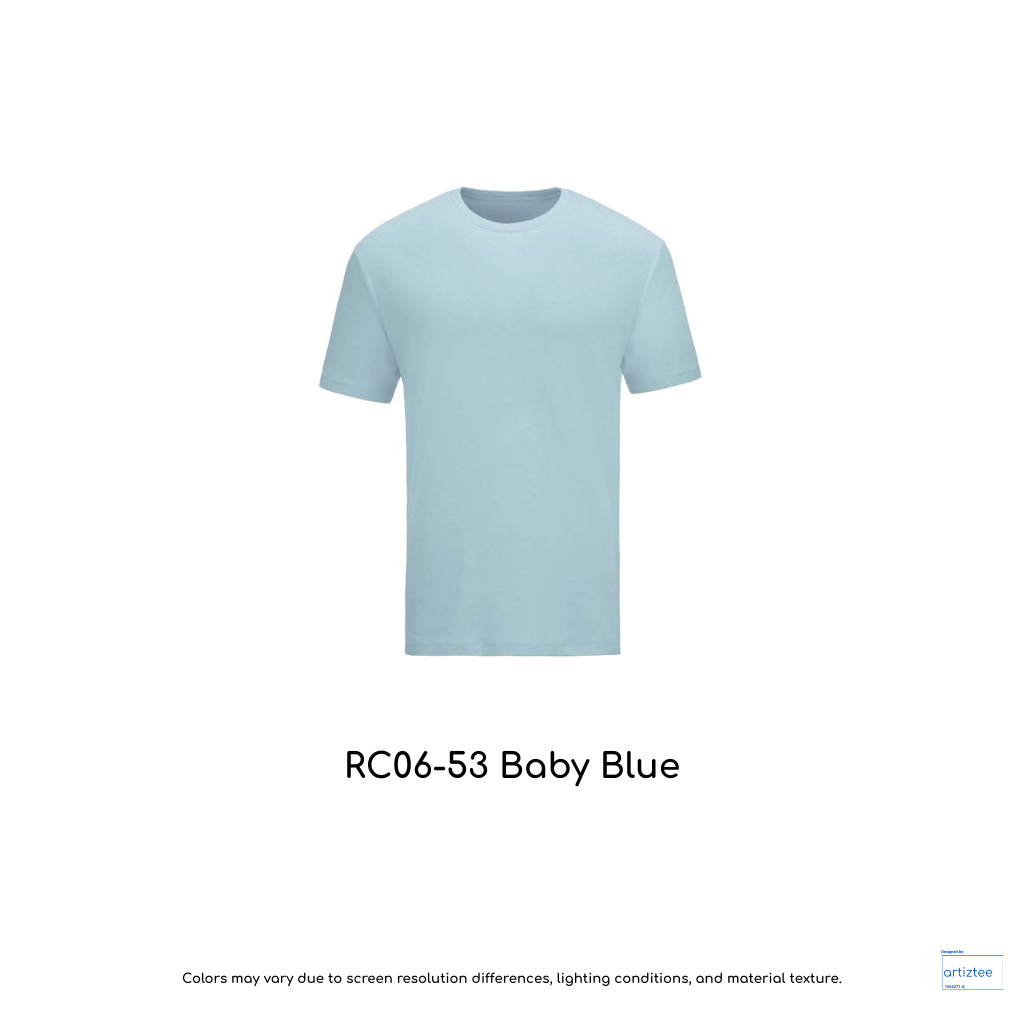 T-Shirt - Superb Cotton RC06-53 Baby Blue | Unisex 220gsm | Artiztee