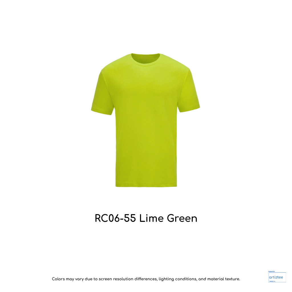 T-Shirt - Superb Cotton RC06-55 Lime Green | Unisex 220gsm | Artiztee