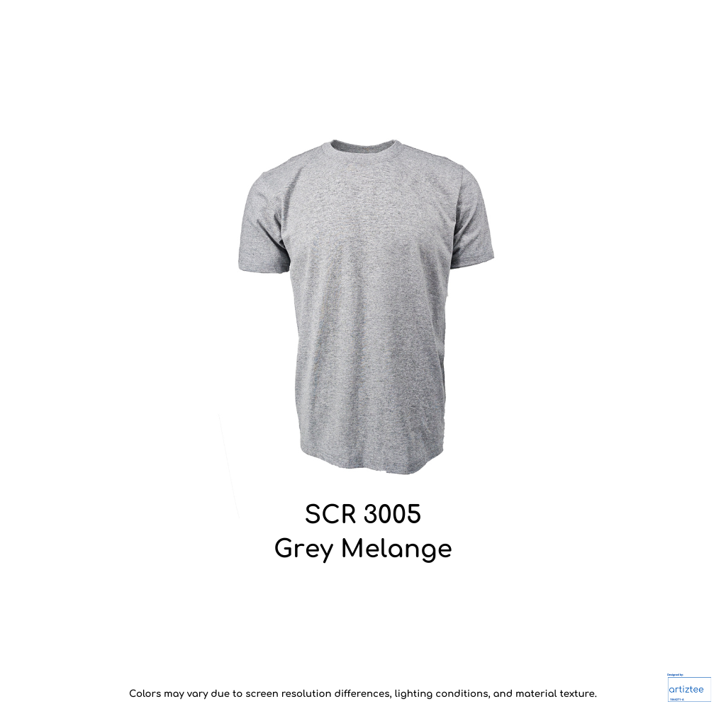 T-Shirt Siro Cotton Unisex - 210gsm | Grey Melange | SCR3005 | Artiztee