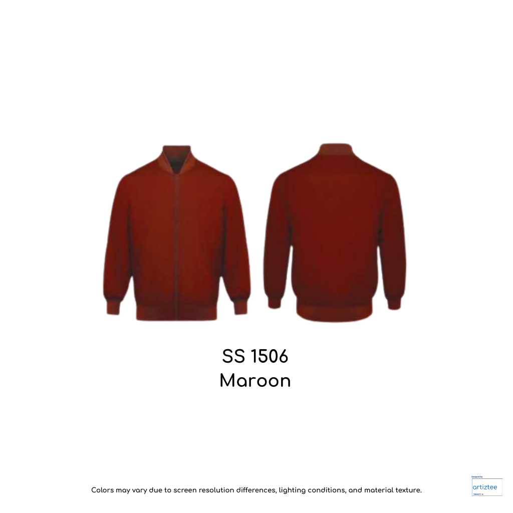 Bomber Jacket - Full-Zip | Polyester | Unisex | Maroon | SS1506
