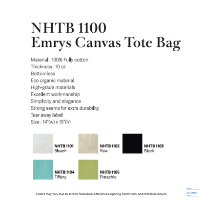 Tote Bag Emyrs Canvas NHTB1100 Artiztee Collection