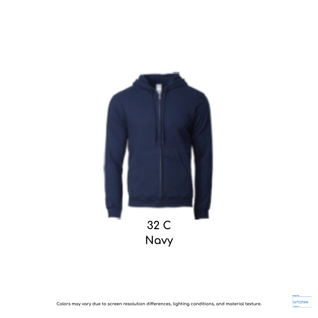 Adult Full Zip Hooded Sweatshirt Unisex 285gsm 88600 32C Navy