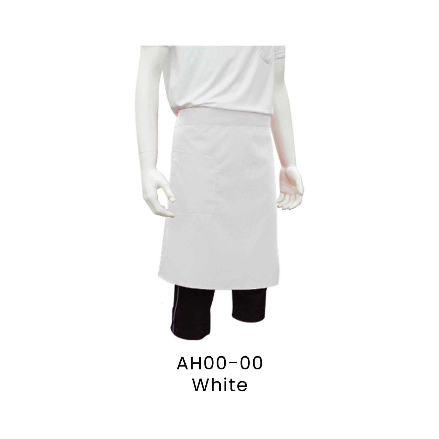 Apron - Half Body 2 Pockets Unisex Polyester Gabardine | White | AH00-00 | Artiztee