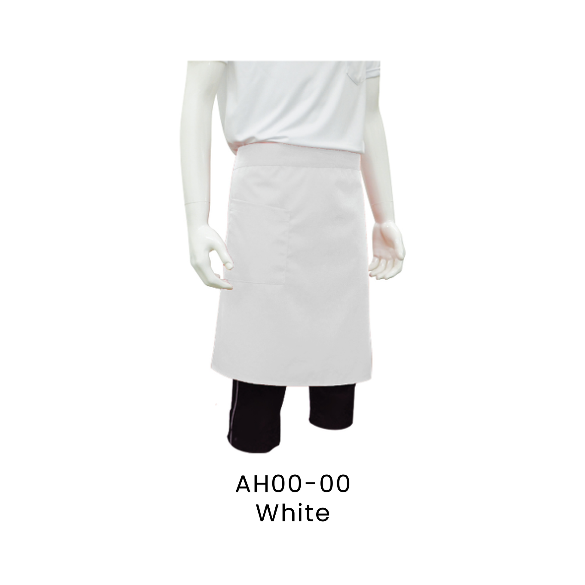 Apron - Half Body 2 Pockets Unisex Polyester Gabardine | White | AH00-00 | Artiztee