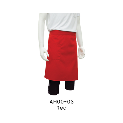 Apron - Half Body 2 Pockets Unisex Polyester Gabardine | Red | AH00-03 | Artiztee