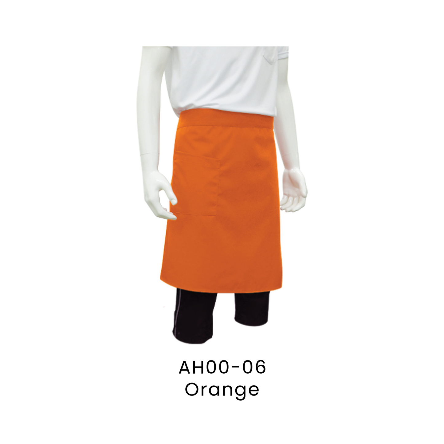 Apron - Half Body 2 Pockets Unisex Polyester Gabardine | Orange | AH00-06 | Artiztee