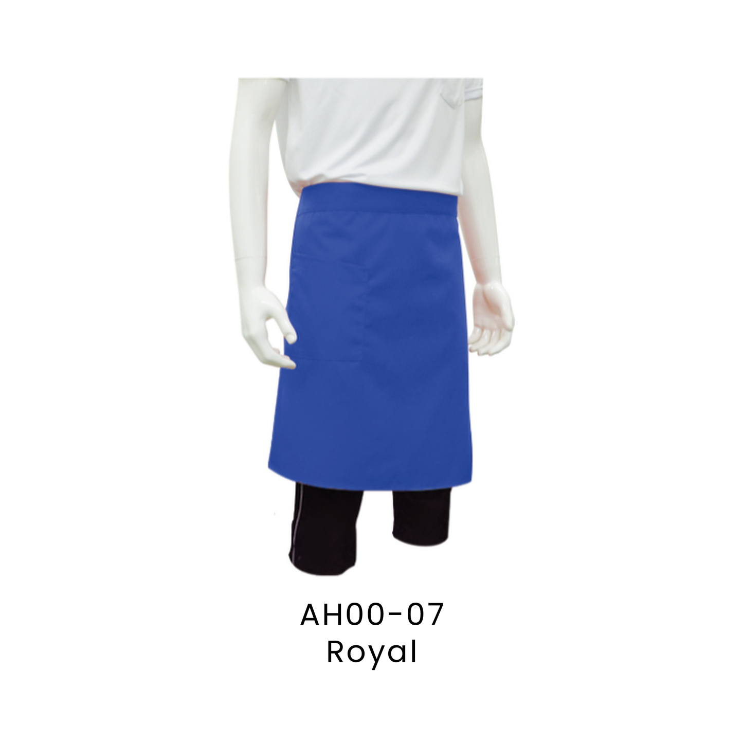 Apron - Half Body 2 Pockets Unisex Polyester Gabardine | Royal | AH00-07 | Artiztee
