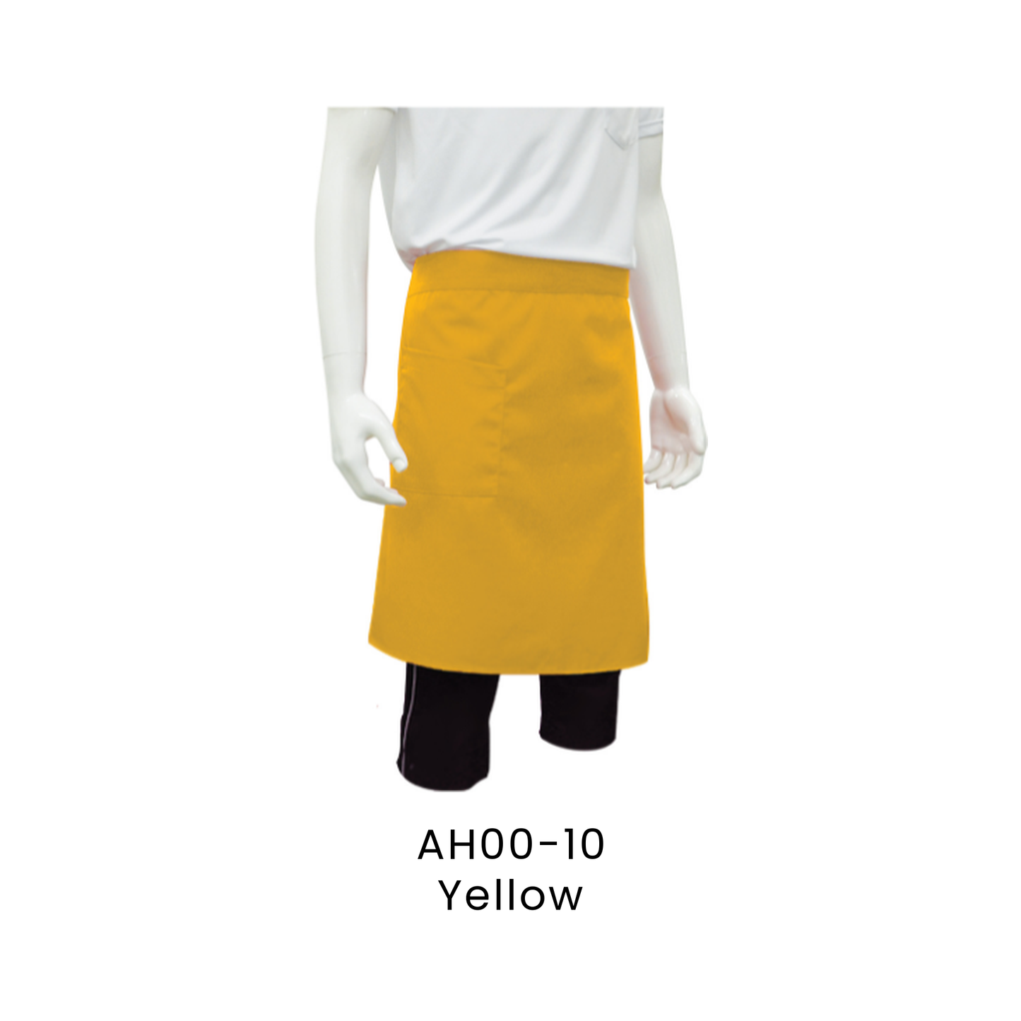 Apron - Half Body 2 Pockets Unisex Polyester Gabardine | Yellow | AH00-10 | Artiztee