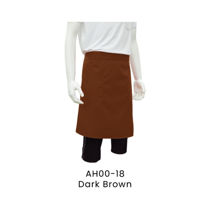 Apron - Half Body 2 Pockets Unisex Polyester Gabardine | Dark Brown | AH00-18 | Artiztee