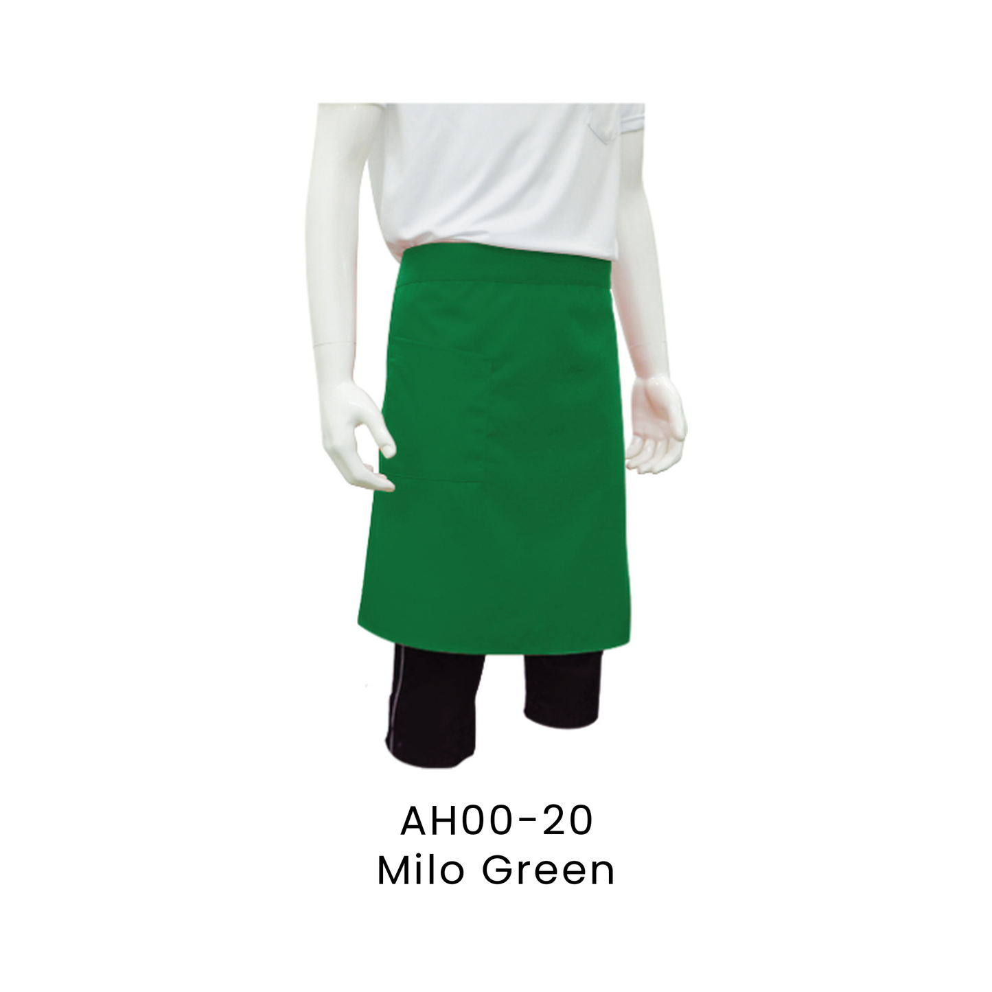 Apron - Half Body 2 Pockets Unisex Polyester Gabardine | Milo Green | AH00-20 | Artiztee