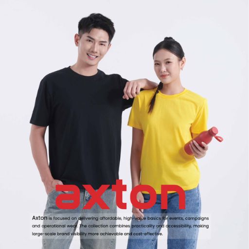 Axton AX01 unisex CVC t-shirt 170gsm in black and yellow – custom logo printing & embroidery Malaysia