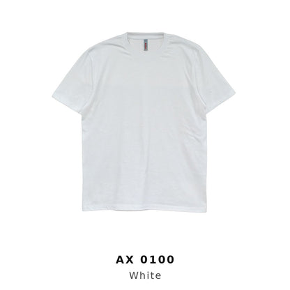 AX0100 White CVC t-shirt 170gsm unisex short sleeve – custom logo printing & embroidery Malaysia