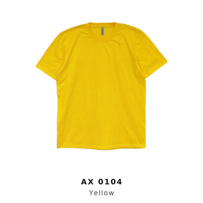 AX0104 Yellow CVC t-shirt 170gsm unisex short sleeve – custom logo printing & embroidery Malaysia