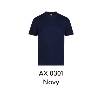 AX 0301 Navy - AX03 unisex polyester cotton-feel t-shirt
