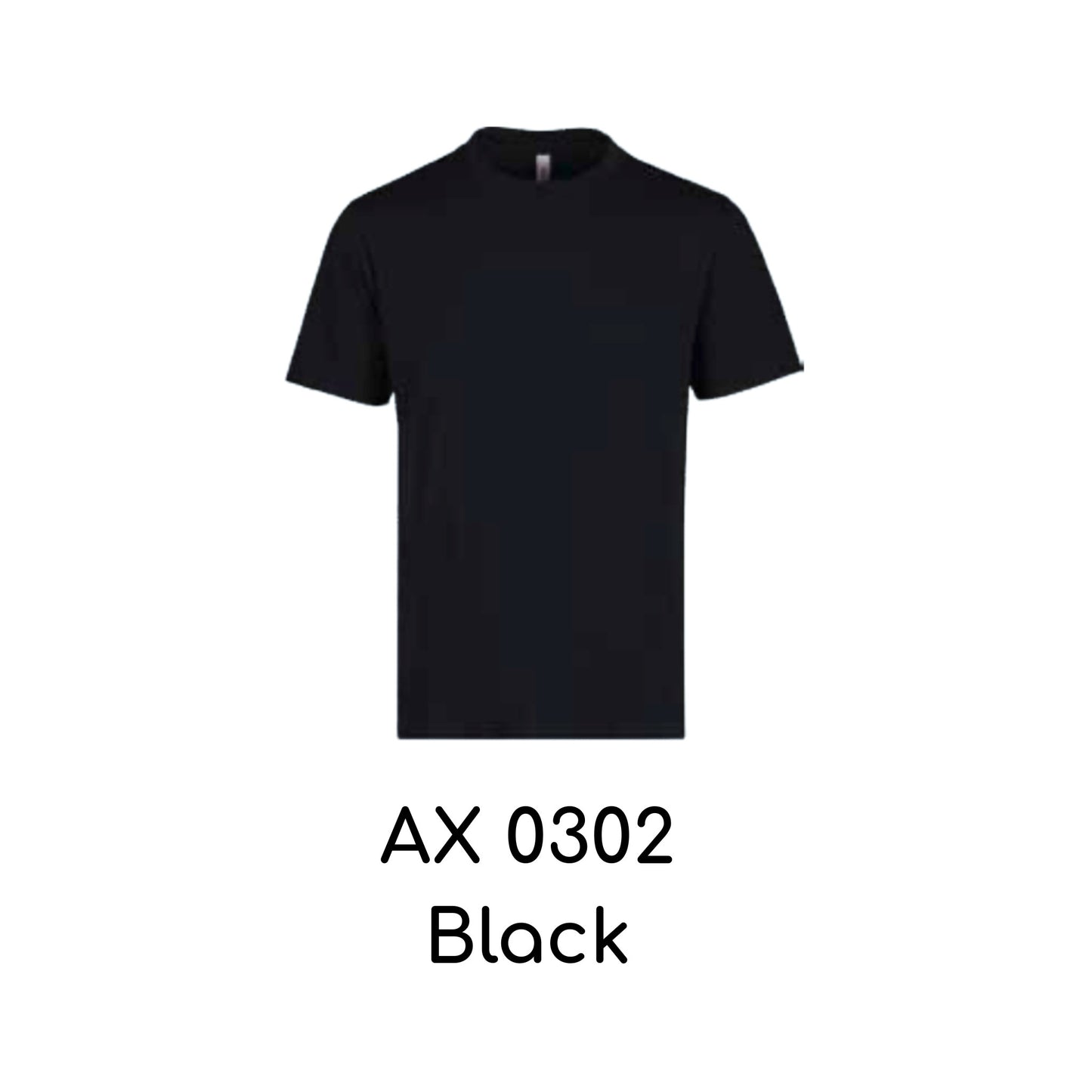AX 0302 Black - AX03 unisex polyester cotton-feel t-shirt