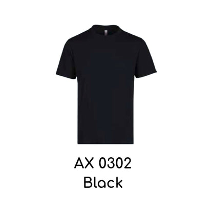 AX 0302 Black - AX03 unisex polyester cotton-feel t-shirt