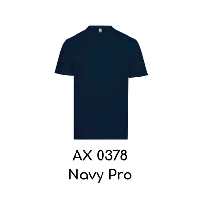 AX 0378 Navy Pro - AX03 unisex polyester cotton-feel t-shirt
