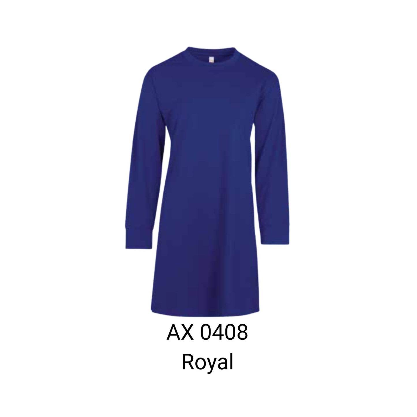 AX0408 Royal muslimah long sleeve t-shirt 180gsm tunic length – custom logo printing & embroidery Malaysia