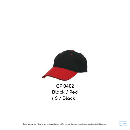 Baseball Cap - Cotton CP04 | Artiztee | CP0402 Black Red