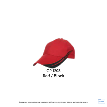 Baseball Cap - Cotton CP12 | Artiztee | CP1205 Red Black