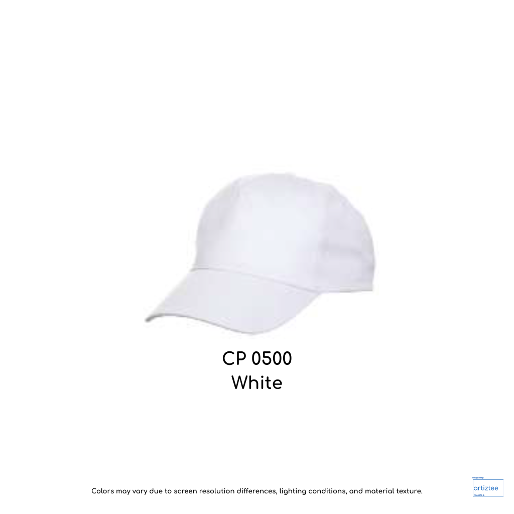 Baseball Cap - Polyester CP05 | Artiztee | CP0500 White