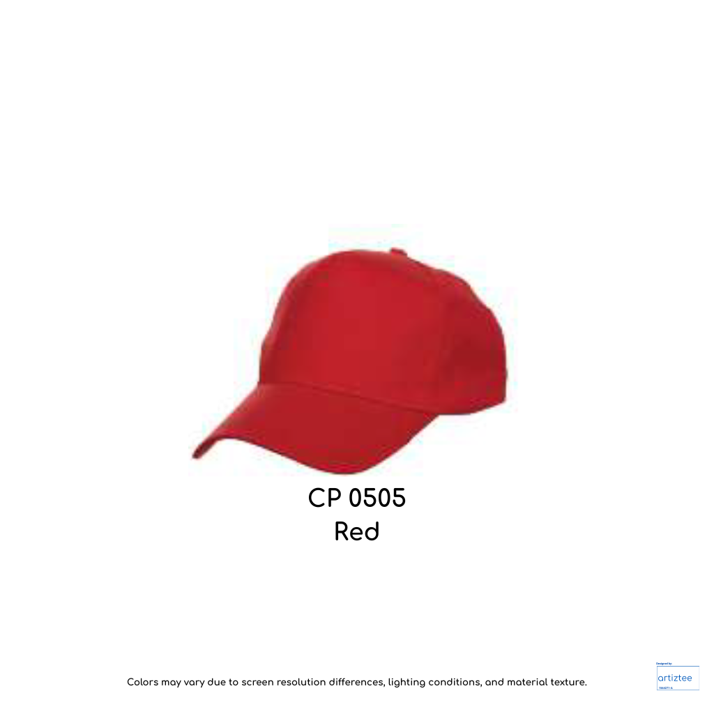Baseball Cap - Polyester CP05 | Artiztee | CP0505 Red