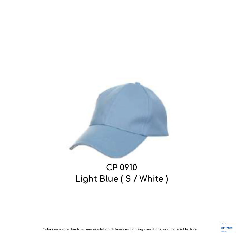 Baseball Cap - Polyester CP09 | Artiztee | CP0910 Light Blue
