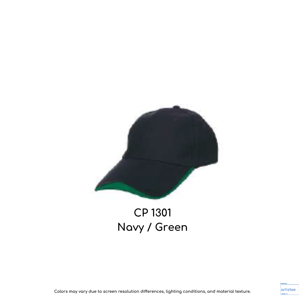 Baseball Cap - Polyester CP13 | Artiztee | CP1301 Navy Green