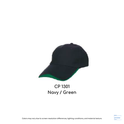 Baseball Cap - Polyester CP13 | Artiztee | CP1301 Navy Green