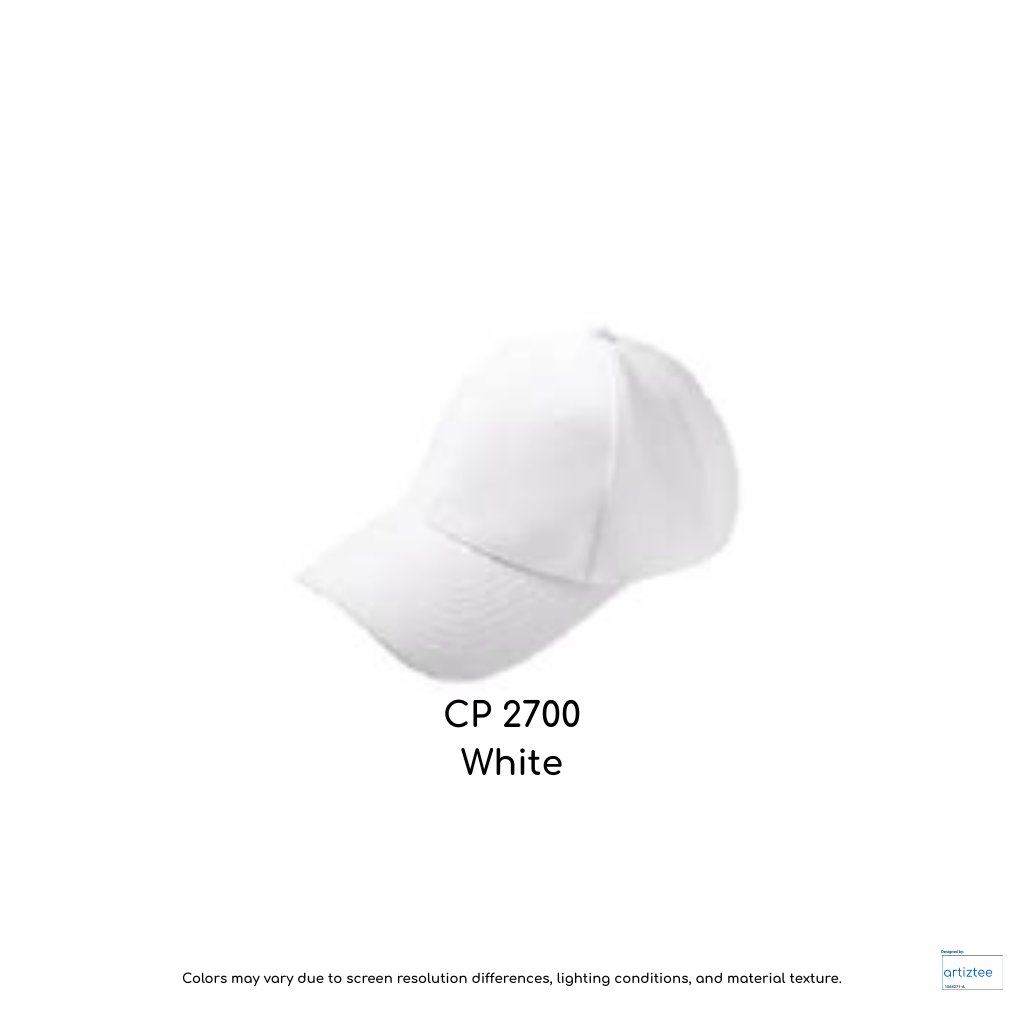 Baseball Cap - Polyester CP27 | Artiztee | CP2700 White