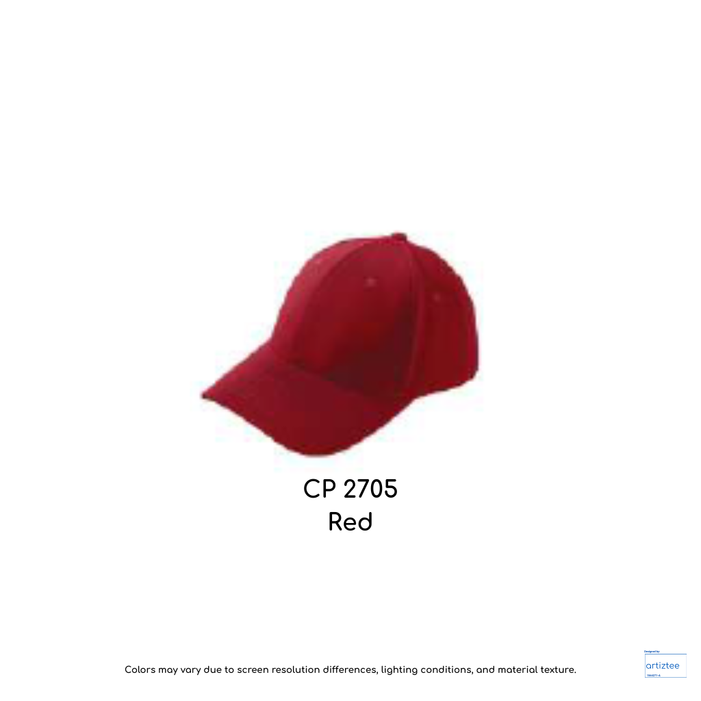 Baseball Cap - Polyester CP27 | Artiztee | CP2705 Red