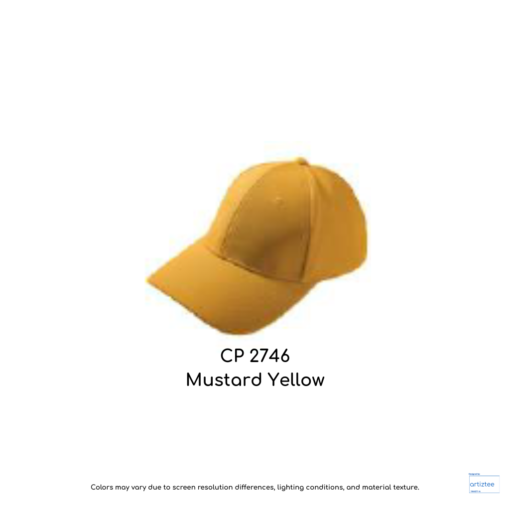 Baseball Cap - Polyester CP27 | Artiztee | CP2746 Mustard Yellow