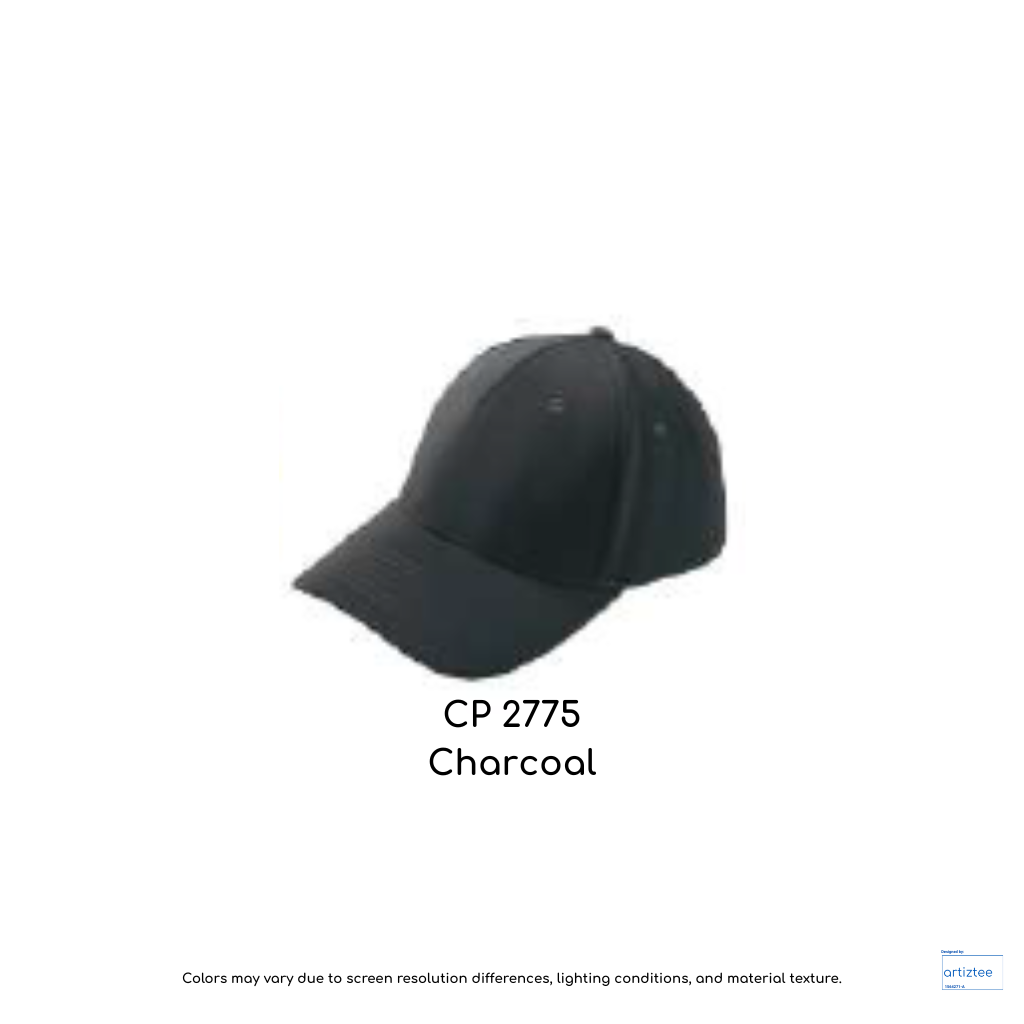 Baseball Cap - Polyester CP27 | Artiztee | CP2775 Charcoal