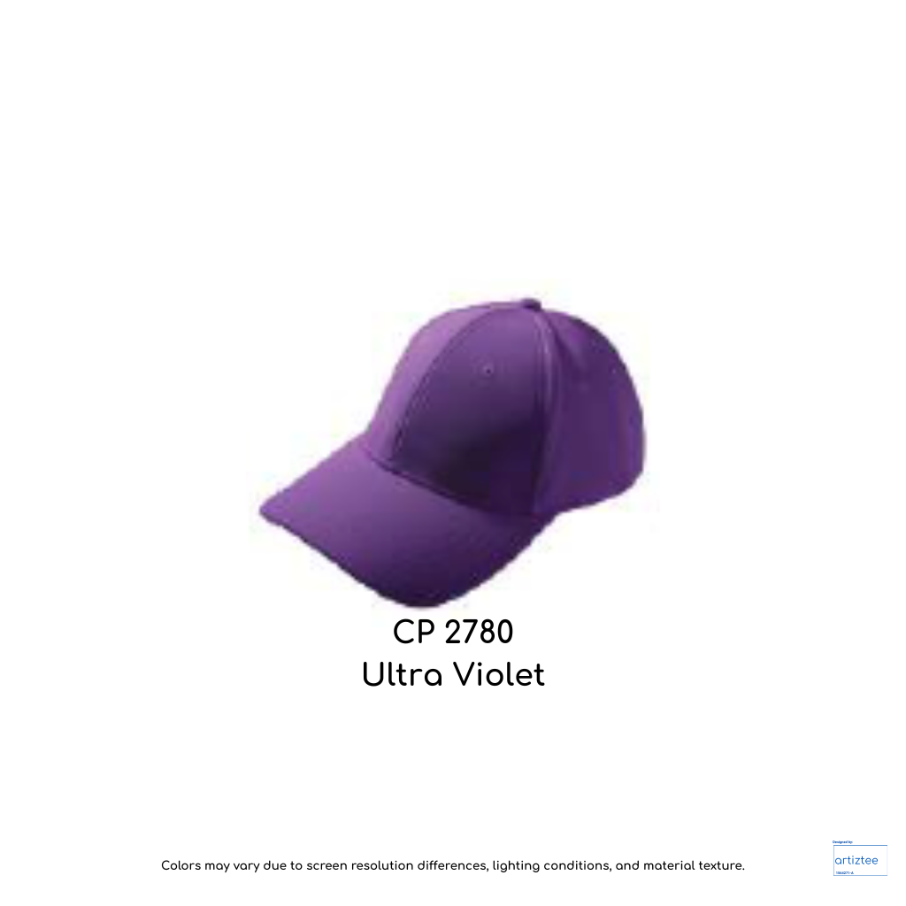Baseball Cap - Polyester CP27 | Artiztee | CP2780 Ultra Violet