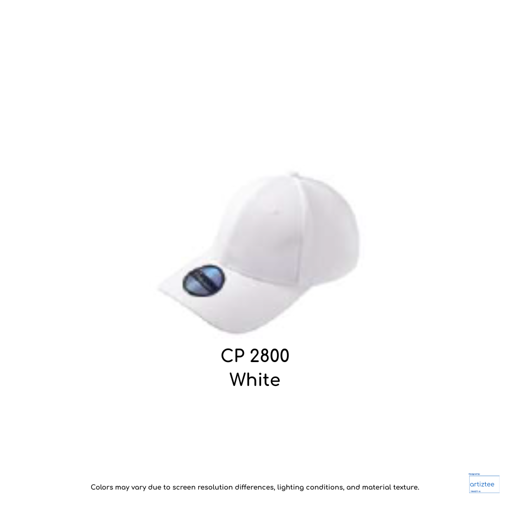 Baseball Cap - Polyester CP28 | Artiztee | CP2800 White