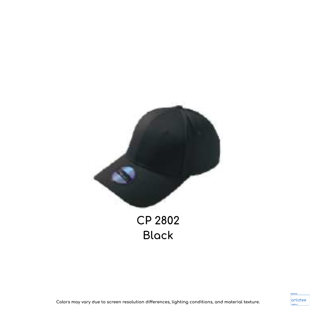 Baseball Cap - Polyester CP28 | Artiztee | CP2802 Black