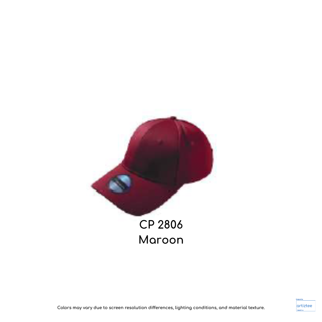 Baseball Cap - Polyester CP28 | Artiztee | CP2806 Maroon