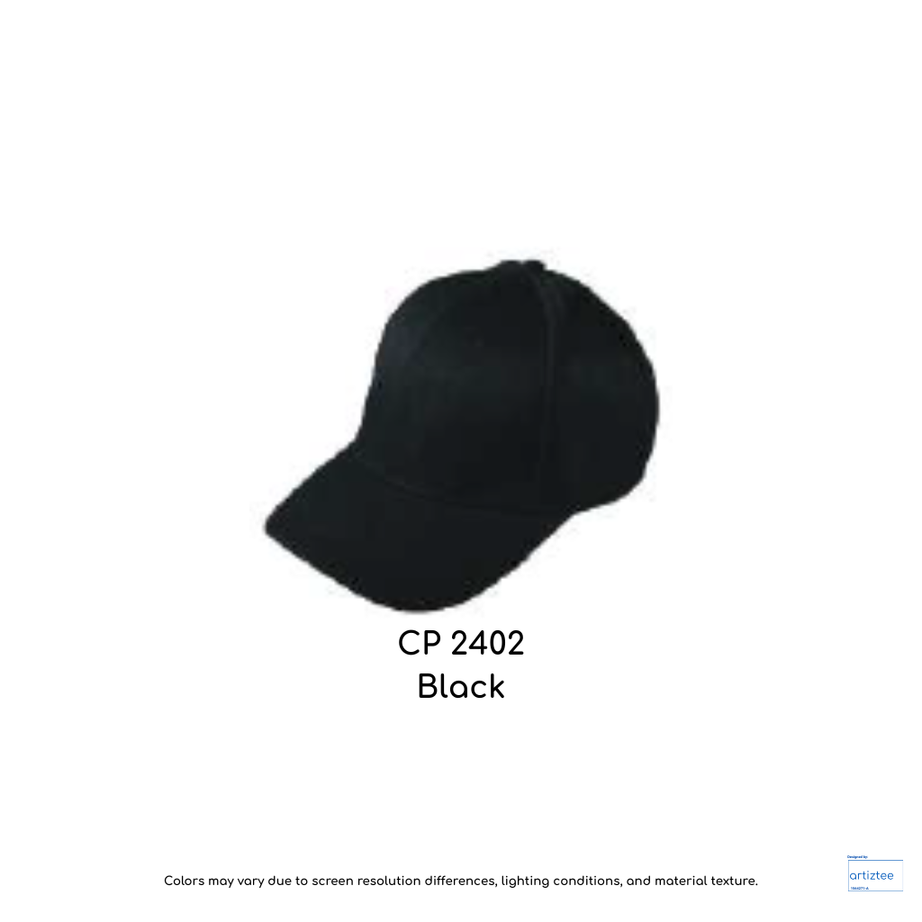 Baseball Cap - Polyester Kids CP24 | Artiztee | CP2402 Black