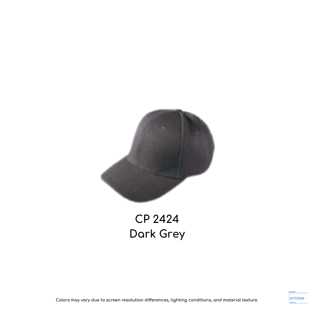 Baseball Cap - Polyester Kids CP24 | Artiztee | CP2424 Dark Grey