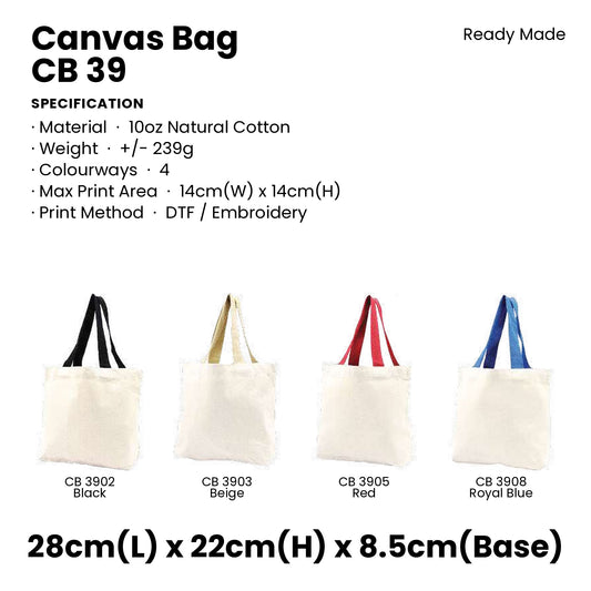 Canvas Bags - 10oz Cotton Mini Tote with Base | CB39 | Specification and colour range | Artiztee