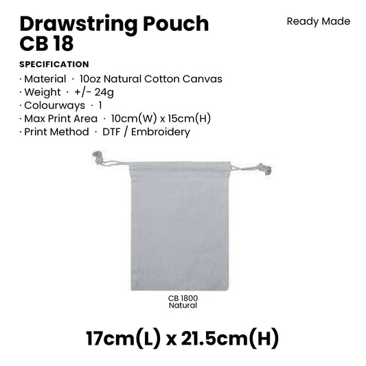 Canvas Bags - 10oz Natural Cotton Canvas Bags | CB18 | Specification and colour range | Artiztee