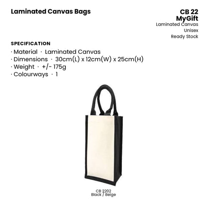 Canvas Bags - Laminated Canvas Bags | CB22 | Specification and colour range | Artiztee