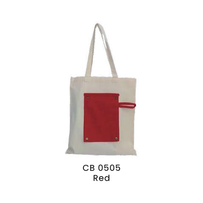 Canvas Bags - 5oz Natural Cotton Foldable Canvas Bags | CB05 | Red | CB0505 | Artiztee