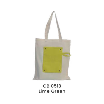 Canvas Bags - 5oz Natural Cotton Foldable Canvas Bags | CB05 | Lime Green | CB0513 | Artiztee