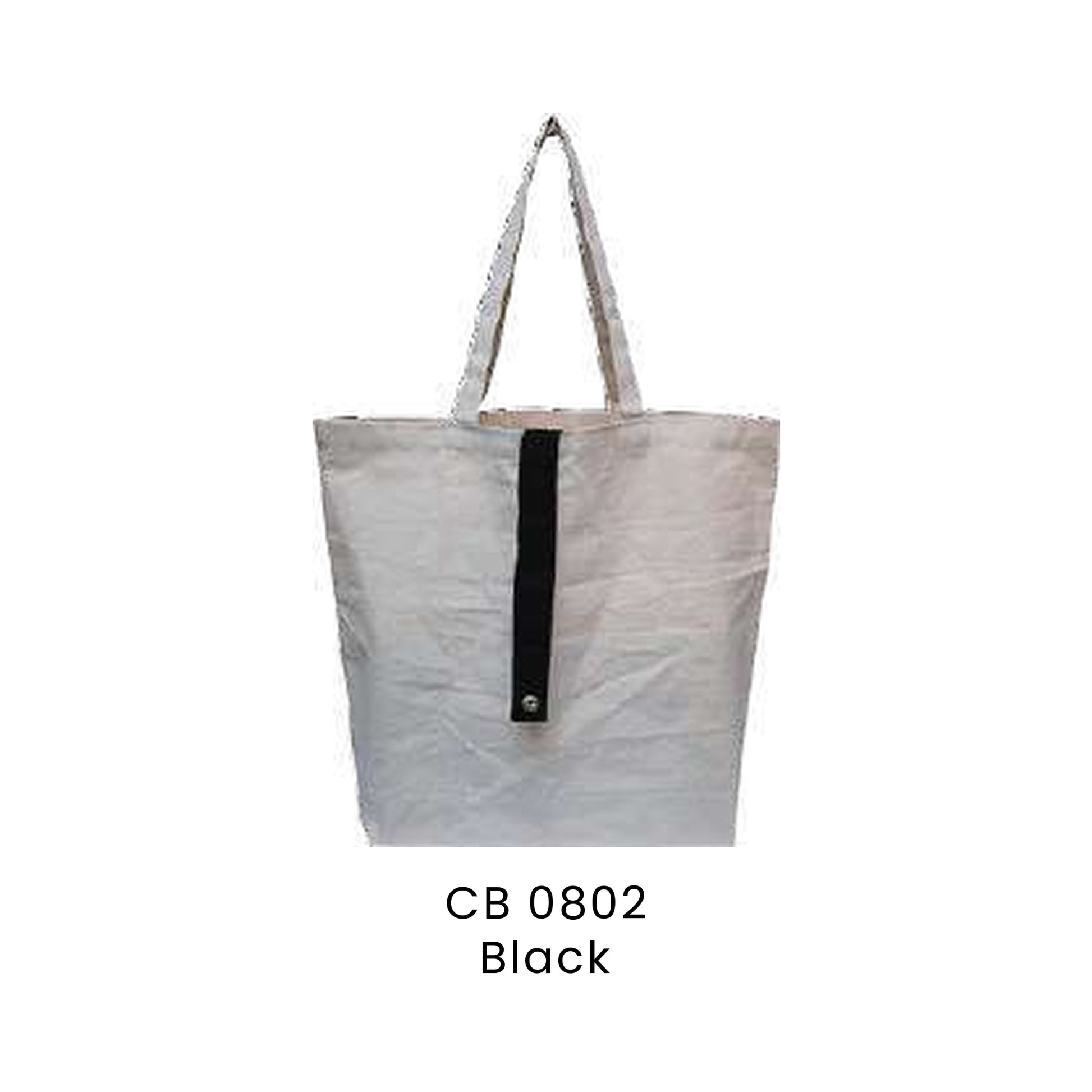 Canvas Bags - 10oz Natural Cotton Foldable Canvas Bags | CB08 | Black | CB0802 | Artiztee